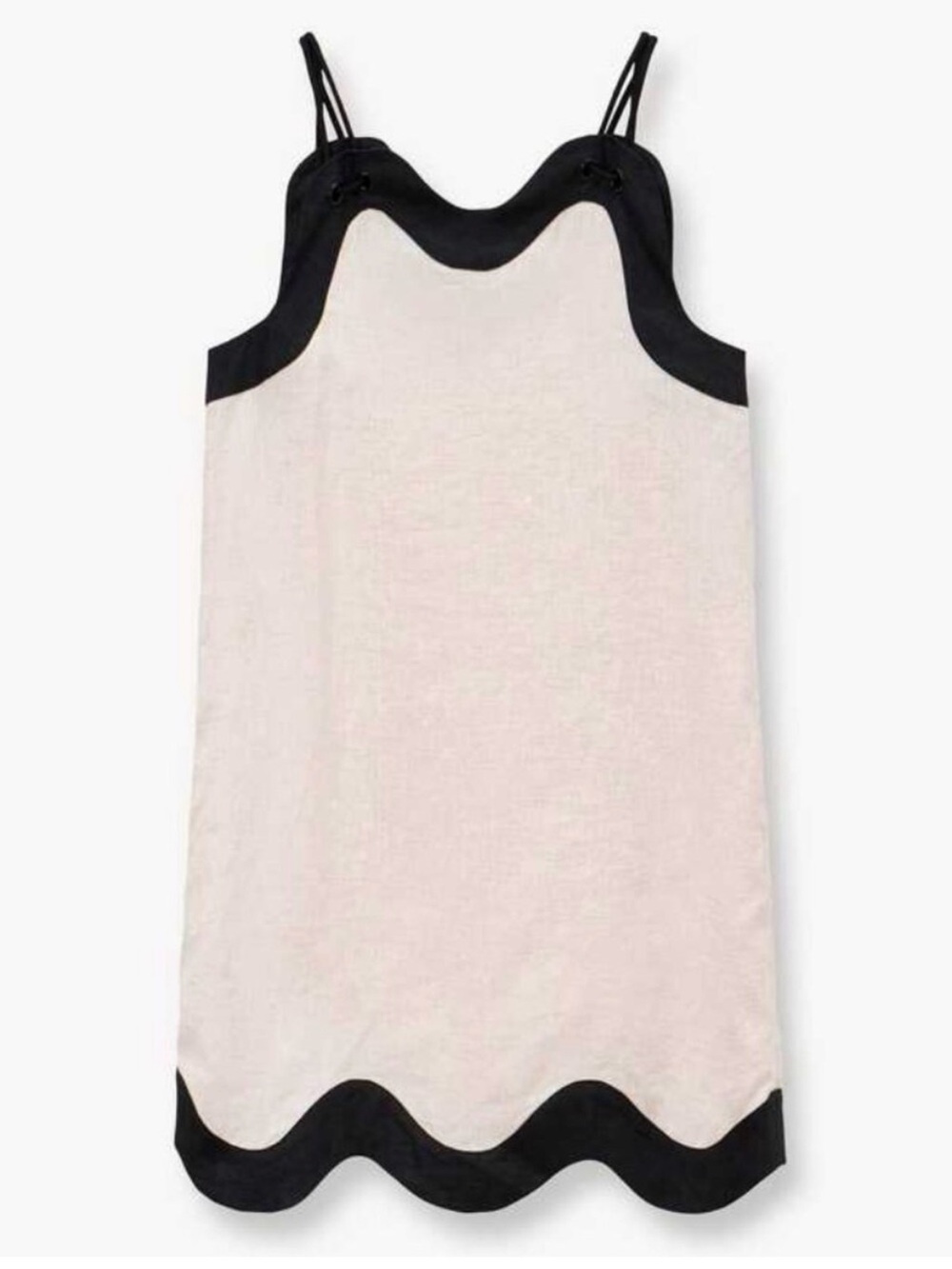 STAUD Reneta cream and black dress